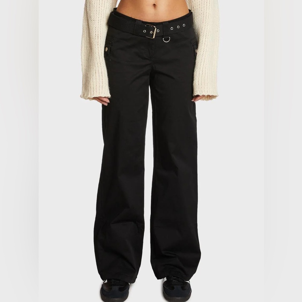 Edikted low rise cardio pants with belt black XS